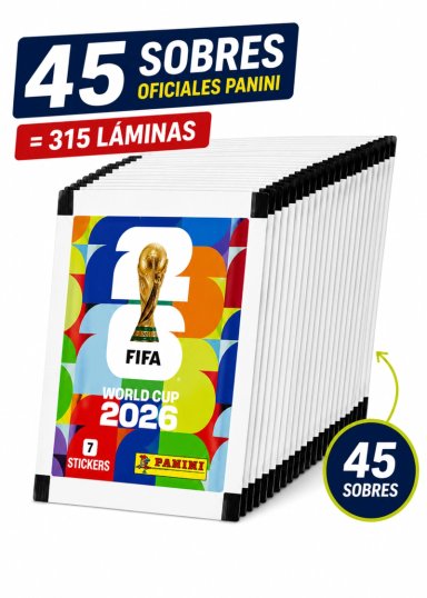 PACK 45 SOBRES PANINI MUNDIAL FIFA 2026 ORIGINAL 315 LAMINAS - 2