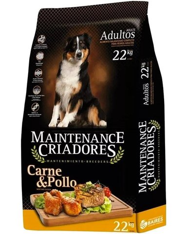 ALIMENTO MAINTENANCE CRIADORES  PARA PERRO ADULTO TODOS LOS TAMAÑOS SABOR CARNE Y POLLO 22KG - 1