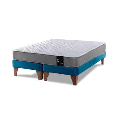 CAMA EUROPEA LATAM HOME ZEN BEST TELA VELVET AZUL 2 PLAZAS - 1