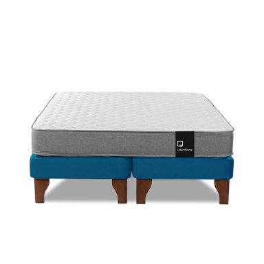 CAMA EUROPEA LATAM HOME ZEN BEST TELA VELVET AZUL 2 PLAZAS - 2