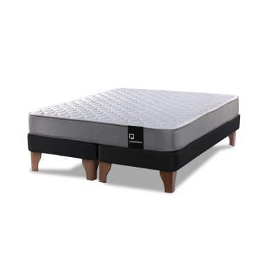 CAMA EUROPEA LATAM HOME ZEN BEST TELA VELVET NEGRO 2 PLAZAS - 1