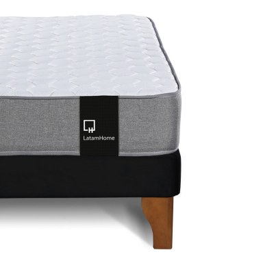 CAMA EUROPEA LATAM HOME ZEN BEST TELA VELVET NEGRO 2 PLAZAS - 3
