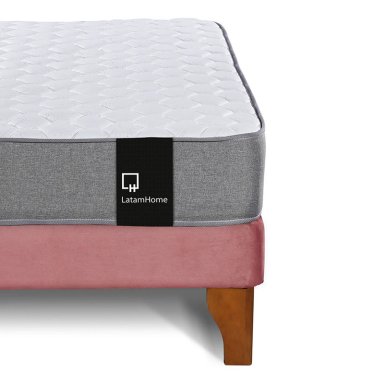 CAMA EUROPEA LATAM HOME ZEN BEST TELA VELVET PALO ROSA 2 PLAZAS - 4