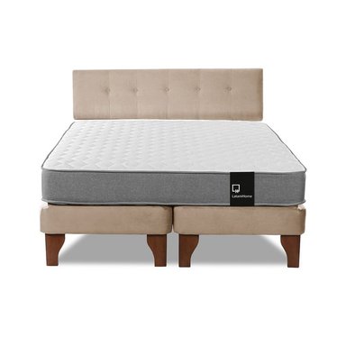 CAMA EUROPEA LATAM HOME ZEN BEST TELA VELVET BEIGE 2 PLAZAS + RESPALDO - 3