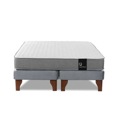 CAMA EUROPEA LATAM HOME ZEN BEST TELA VELVET GRIS 2 PLAZAS - 2