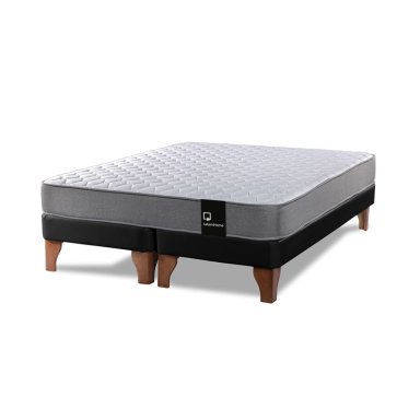 CAMA EUROPEA LATAM HOME ZEN BEST TELA PU NEGRO 2 PLAZAS - 1