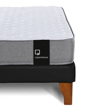 CAMA EUROPEA LATAM HOME ZEN BEST TELA PU NEGRO 2 PLAZAS - 3