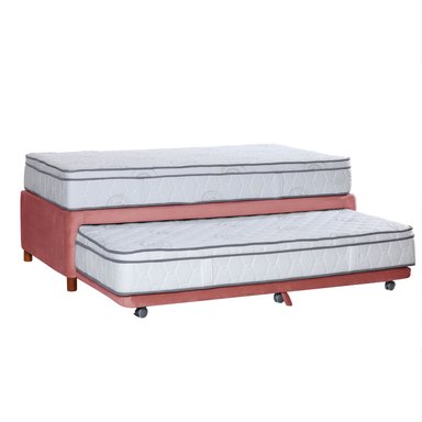 CAMA NIDO ZEN TOP TELA PALO ROSA 1 1/2 PZA - 2