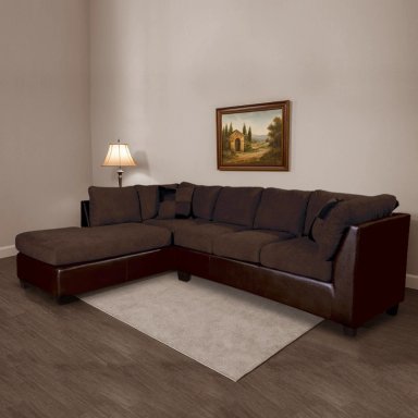 SOFÁ SECCIONAL LATAM HOME PADUA IZQUIERDO 5 CUERPOS CHOCOLATE TELA VELVET - 1