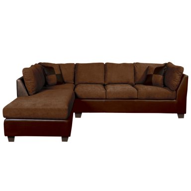 SOFÁ SECCIONAL LATAM HOME PADUA IZQUIERDO 5 CUERPOS CHOCOLATE TELA VELVET - 2