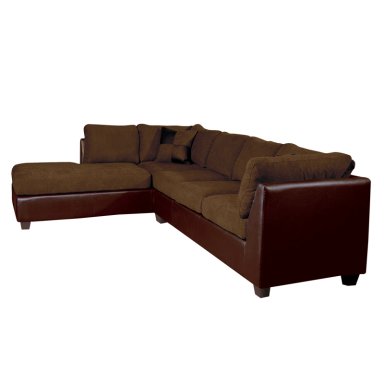 SOFÁ SECCIONAL LATAM HOME PADUA IZQUIERDO 5 CUERPOS CHOCOLATE TELA VELVET - 3