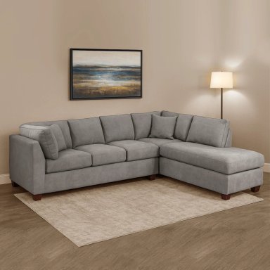 SOFÁ SECCIONAL LATAM HOME PADUA DERECHO 5 CUERPOS GRIS TELA VELVET - 1