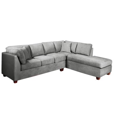 SOFÁ SECCIONAL LATAM HOME PADUA DERECHO 5 CUERPOS GRIS TELA VELVET - 4