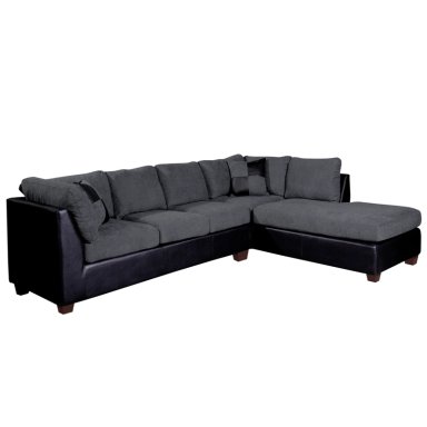 SOFÁ SECCIONAL LATAM HOME PADUA DERECHO 5 CUERPOS GRIS TELA VELVET NEGRO - 4