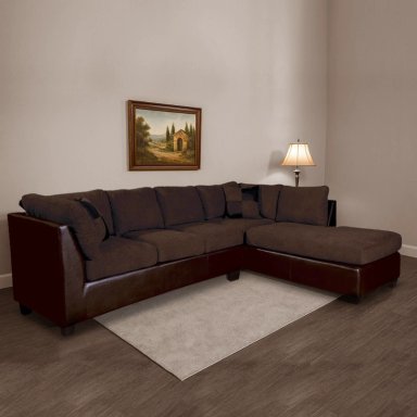 SOFÁ SECCIONAL LATAM HOME PADUA DERECHO 5 CUERPOS CHOCOLATE TELA VELVET - 1