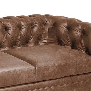 SOFA FLORENCIA 2C CUERO COLORADO CARAMELO - 4