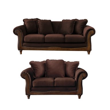 LIVING LATAM HOME RIMINI 3-2 CHOCOLATE TELA VELVET - 2