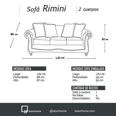 LIVING LATAM HOME RIMINI 3-2 CHOCOLATE TELA VELVET - 5