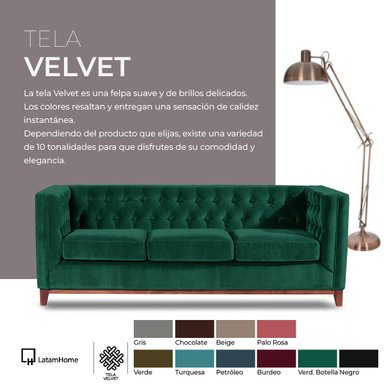 LIVING LATAM HOME RIMINI 3-2 CHOCOLATE TELA VELVET - 6