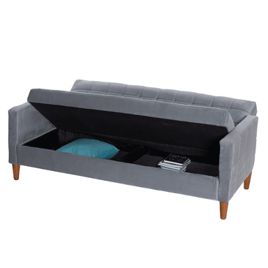 FUTON LATAM HOME GENOVA 3 CUERPOS GRIS TELA VELVET - 2