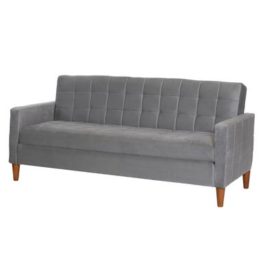 FUTON LATAM HOME GENOVA 3 CUERPOS GRIS TELA VELVET - 3