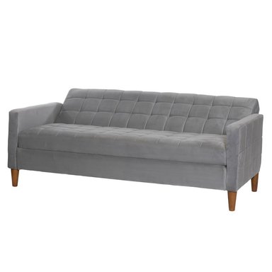 FUTON LATAM HOME GENOVA 3 CUERPOS GRIS TELA VELVET - 4