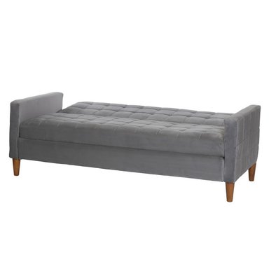 FUTON LATAM HOME GENOVA 3 CUERPOS GRIS TELA VELVET - 6