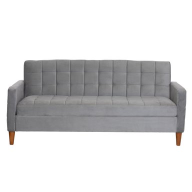 FUTON LATAM HOME GENOVA 3 CUERPOS GRIS TELA VELVET - 7