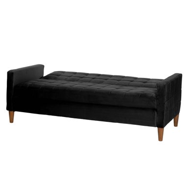 FUTON LATAM HOME GENOVA 3 CUERPOS NEGRO TELA VELVET - 4