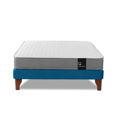CAMA LATAM HOME ZEN BEST FULL TELA VELVET AZUL PETROLEO - 1