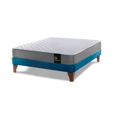 CAMA LATAM HOME ZEN BEST FULL TELA VELVET AZUL PETROLEO - 2