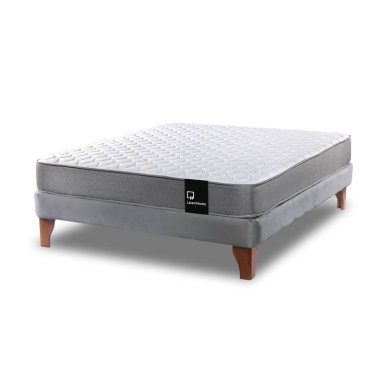 CAMA LATAM HOME ZEN BEST FULL TELA VELVET GRIS - 3