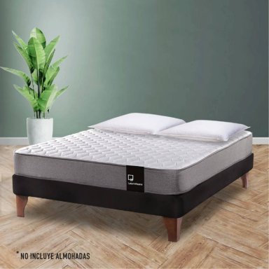 CAMA LATAM HOME ZEN BEST FULL TELA VELVET NEGRO - 1