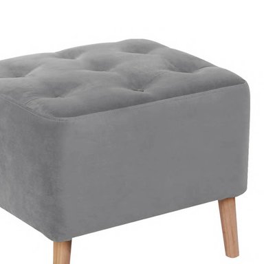 POUF LATAM HOME LYON GRIS TELA VELVET - 1