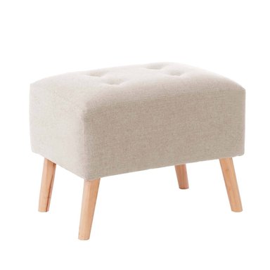 POUF NIZA LINO EN COLOR BLANCO - 1