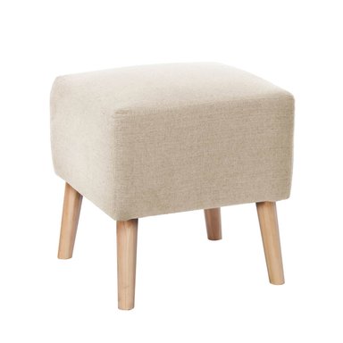 POUF BURDEOS LINO EN COLOR BLANCO - 1