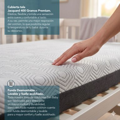 COLCHÓN LATAM HOME CUNA ZEN TOP BABY HYBRID 70 X 100 CM - 4