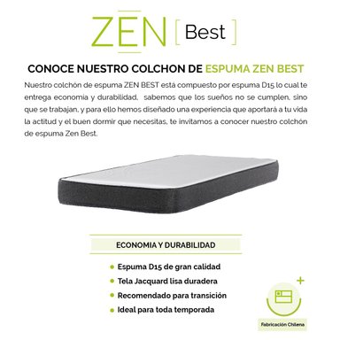 COLCHÓN LATAM HOME ZEN BEST 1 PLAZA ESPUMA 1900 - 2
