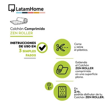 COLCHÓN LATAM HOME ZEN ROLLER 2 PLAZAS FOAM SOFT 150 X 200 X 20 CM - 6