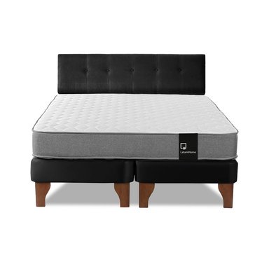 CAMA EUROPEA ZEN BEST TELA VELVET NEGRO 2 PLAZAS + RESPALDO - 2