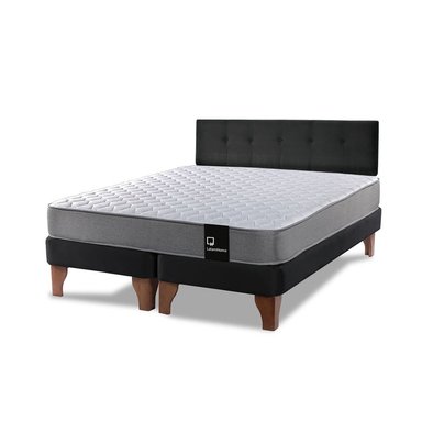 CAMA EUROPEA ZEN BEST TELA VELVET NEGRO 2 PLAZAS + RESPALDO - 3