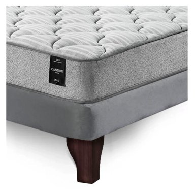COMBO CAMA CANNON 2 PLAZAS+2 ALMOHADAS+SABANAS+RESPALDO TELA GRIS - 8