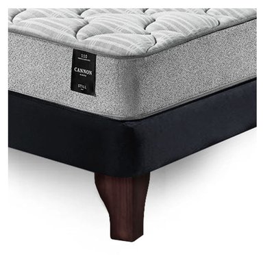 COMBO CAMA CANNON 2 PLAZAS+2 ALMOHADAS+SABANAS+RESPALDO TELA NEGRO - 9