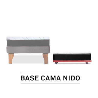 BASE CAMA NIDO 1 PZA 190 CM + COLCHON ZEN PRO TELA PALO ROSA - 3