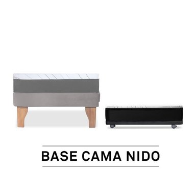 BASE CAMA NIDO 1 PZA 190 CM + COLCHON ZEN PRO TELA NEGRO - 3