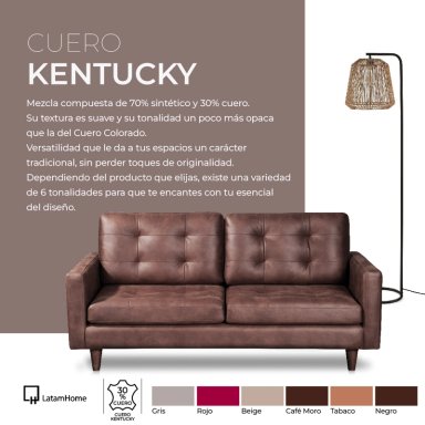 BERGERE PERUGIA RECLINABLE 3 CUERPOS CUERO KENTUCKY - 8