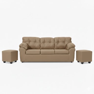 LIVING POLONIA  3C+2 POUF TELA - 2