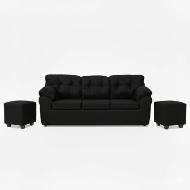 LIVING POLONIA  3C+2 POUF TELA - 2