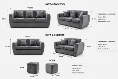 LIVING KANSAS 3.2+ 2 POUF FELPA - 4