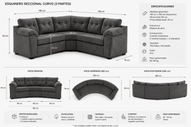 SOFA SECCIONAL POLONIA 2.1.2 FELPA - 3